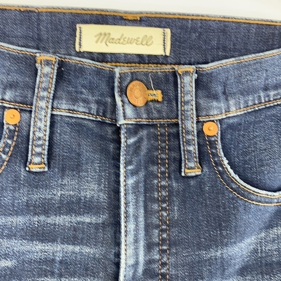 MADEWELL HIGH WAIST ANKLE STOVEPIPE JEANS SIZE 24 DARK WASH - Picture 3 of 7